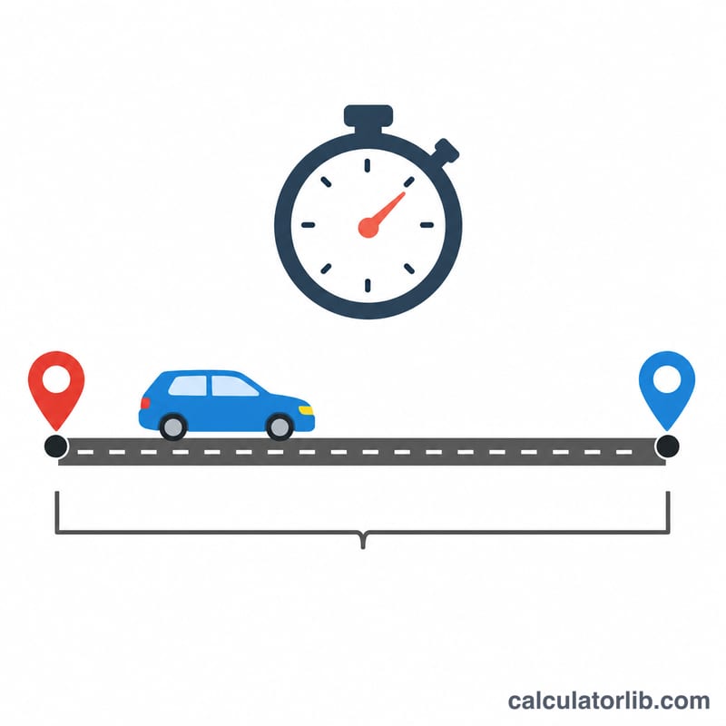 Car traveling a measured distance over a timed interval