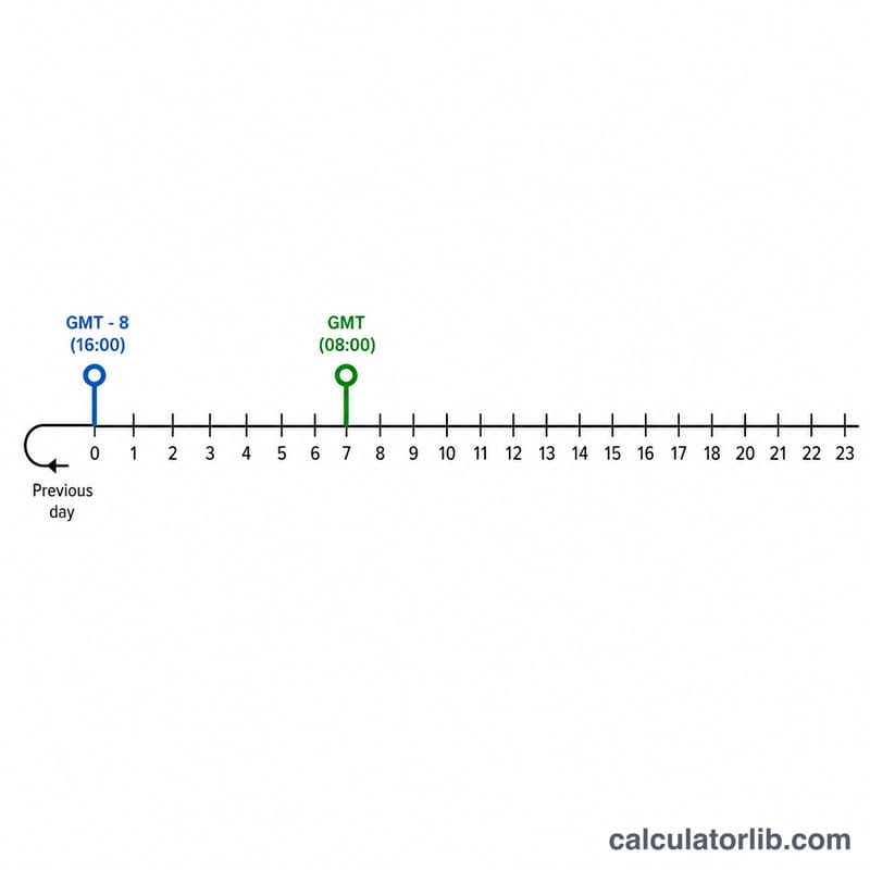 24-hour timeline showing the 8-hour shift and day-wrap to previous day