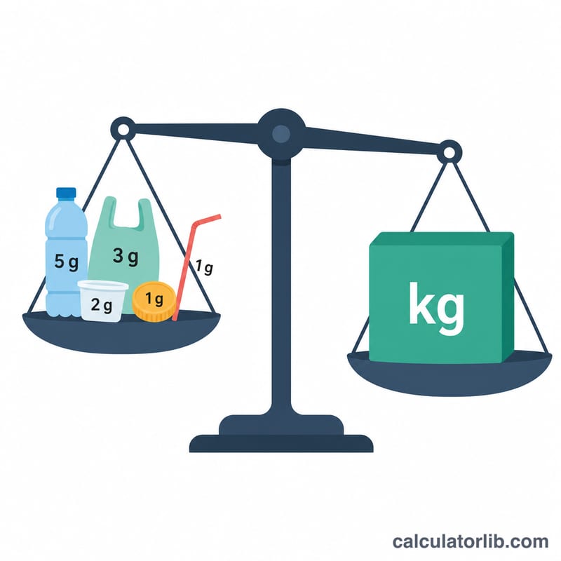 Ürün başına gramı yılda tasarruf edilen toplam kilograma çeviren terazi