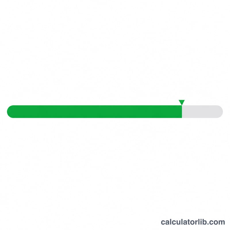 Horizontal progress bar partly filled to show earned points within total possible points