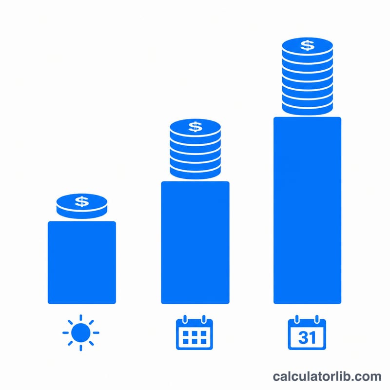 Bar chart comparing daily, monthly and yearly running cost of an appliance