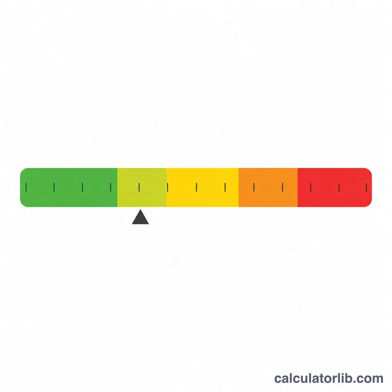 Colored risk gauge showing low to high shock index zones with a pointer
