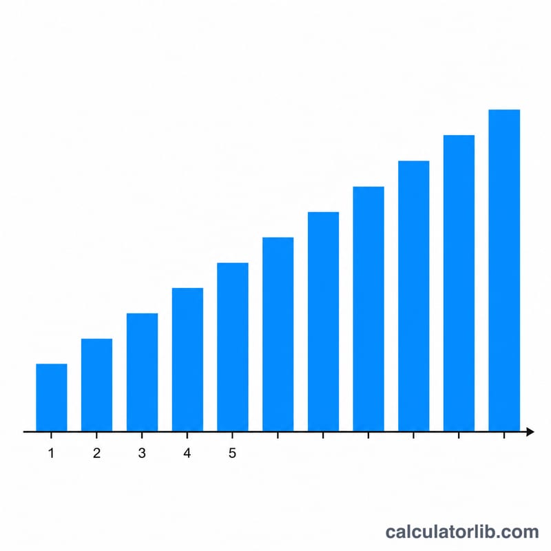 Bar chart of interest accumulating over several days