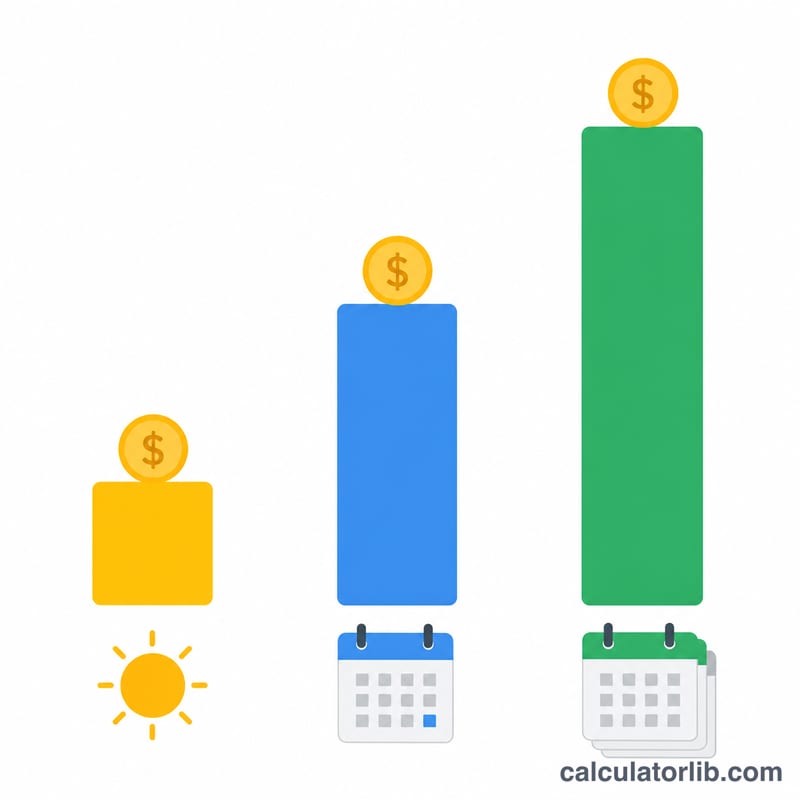 Bar chart comparing daily, monthly and yearly cloud VM costs