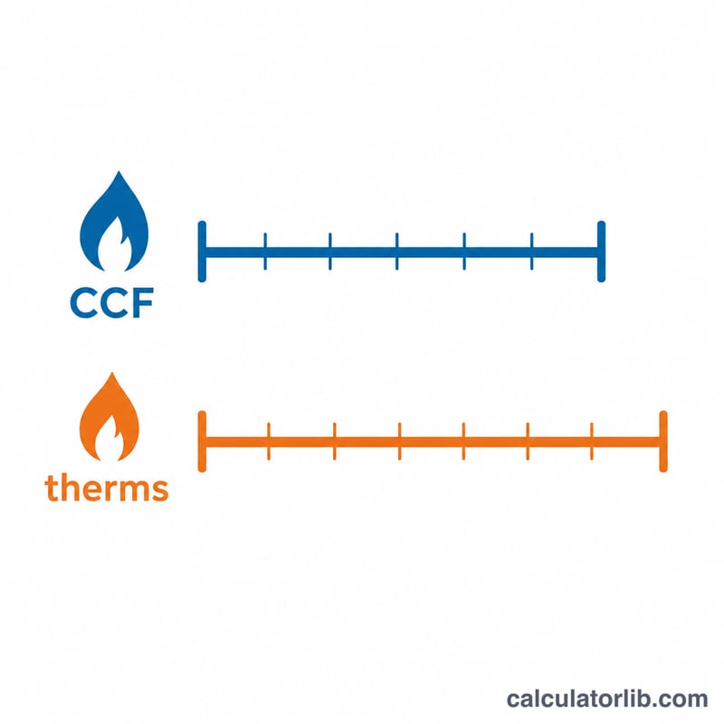 Number line bar comparing CCF input values to slightly larger therm output values