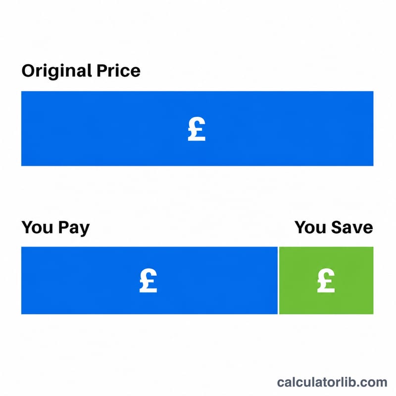 Bar split into amount paid and amount saved compared to the full original price