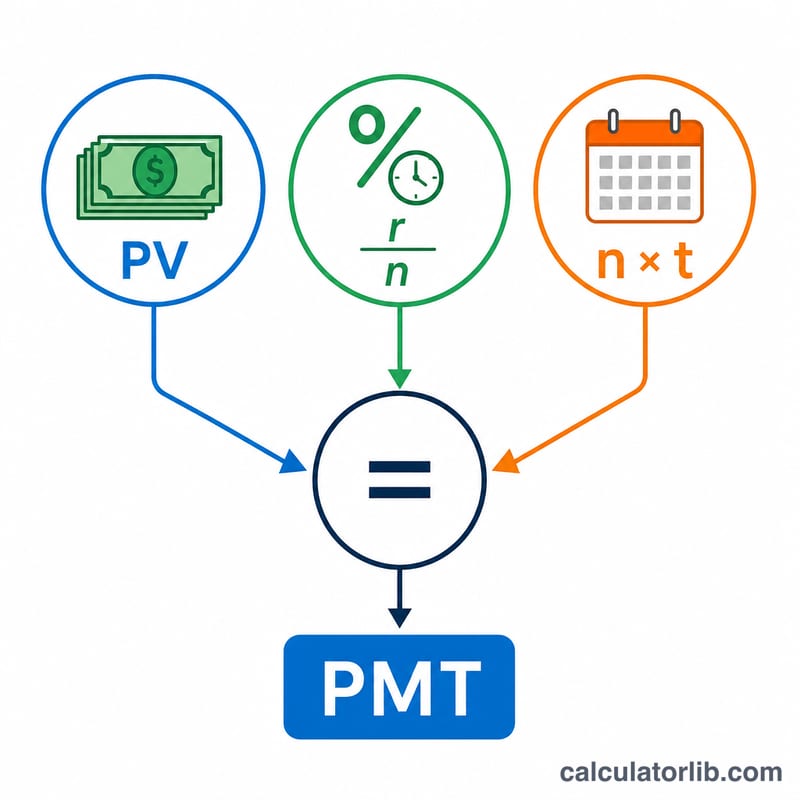 Diagram showing the components of the annuity payout formula