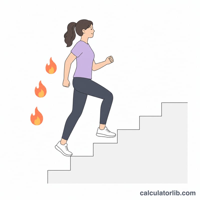Người leo một dãy cầu thang tiêu hao năng lượng