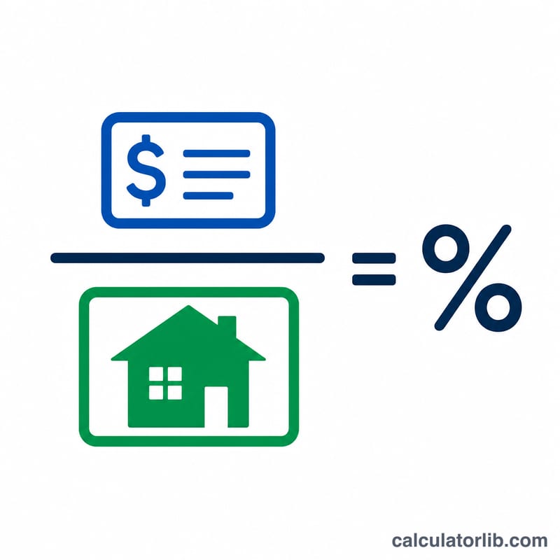 Formula diagram showing loan amount divided by property value times 100