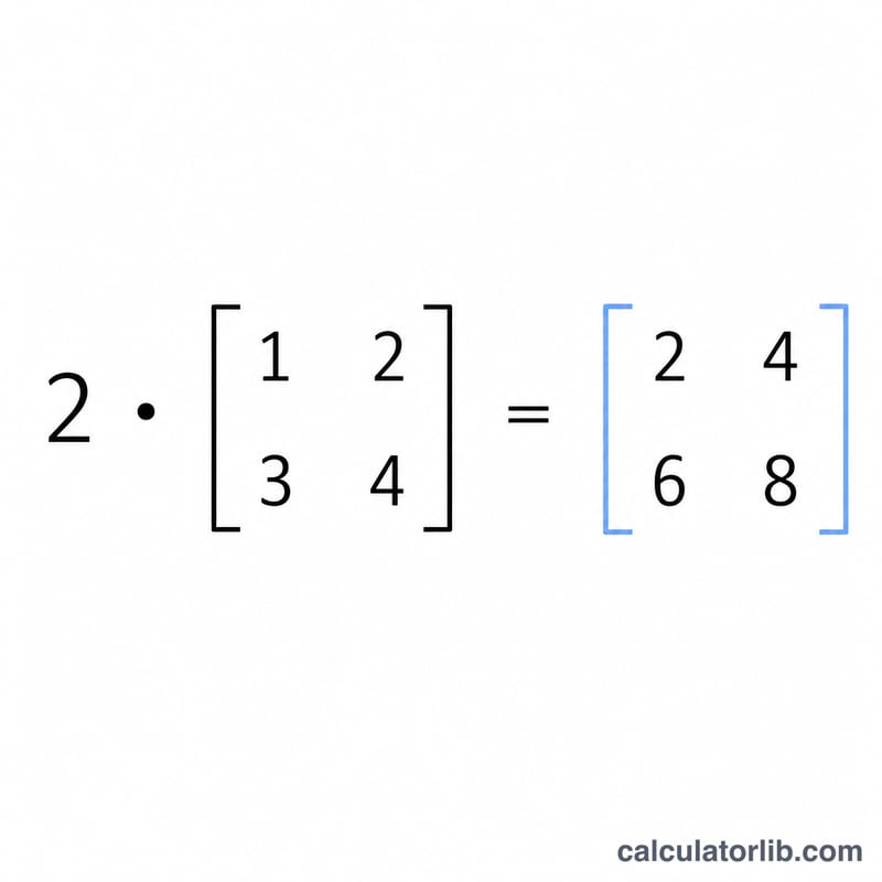 Exemple résolu doublant une matrice 2x2 avec le scalaire 2