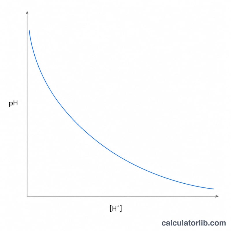 Curve showing pH as negative log base 10 of hydrogen ion concentration