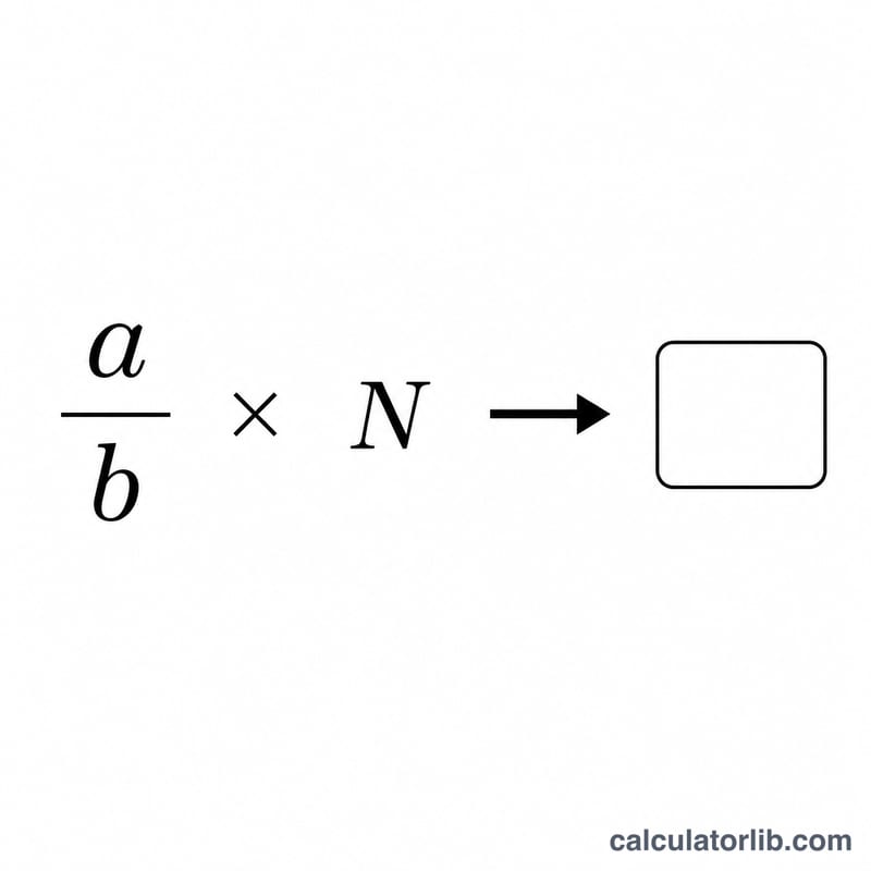 分数 a/b に N を掛けて結果を指している