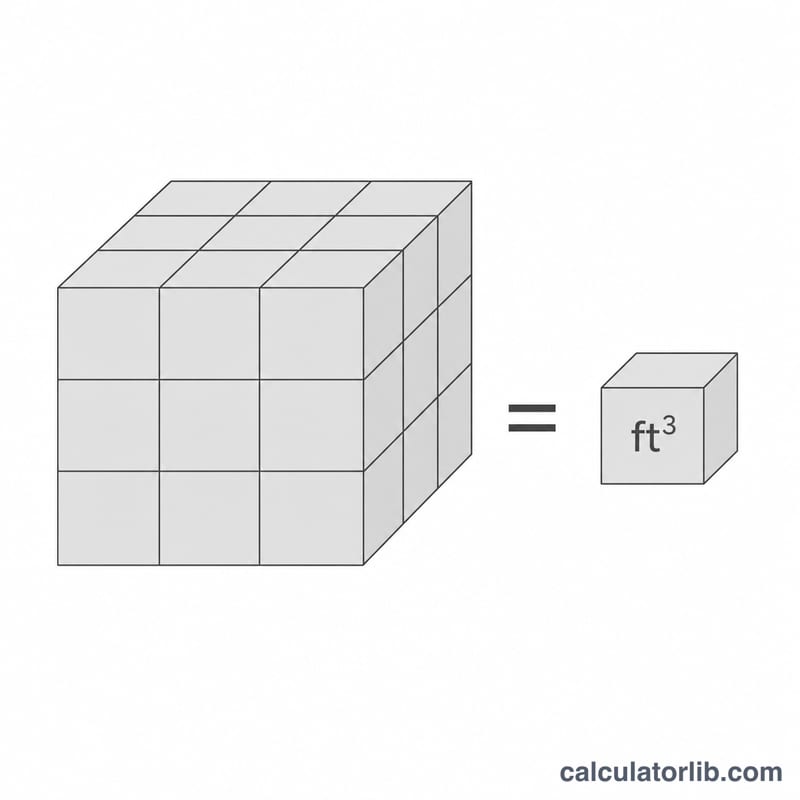Conversion of slab volume from cubic feet to cubic yards by dividing by 27