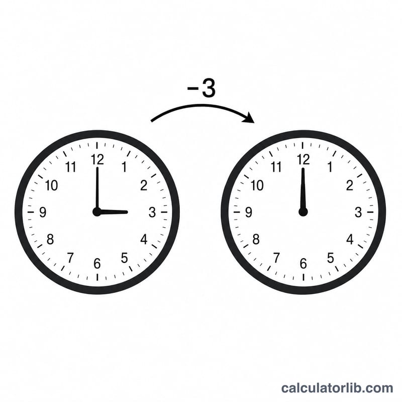 Two clocks showing EDT 3 o'clock converting to PDT 12 o'clock