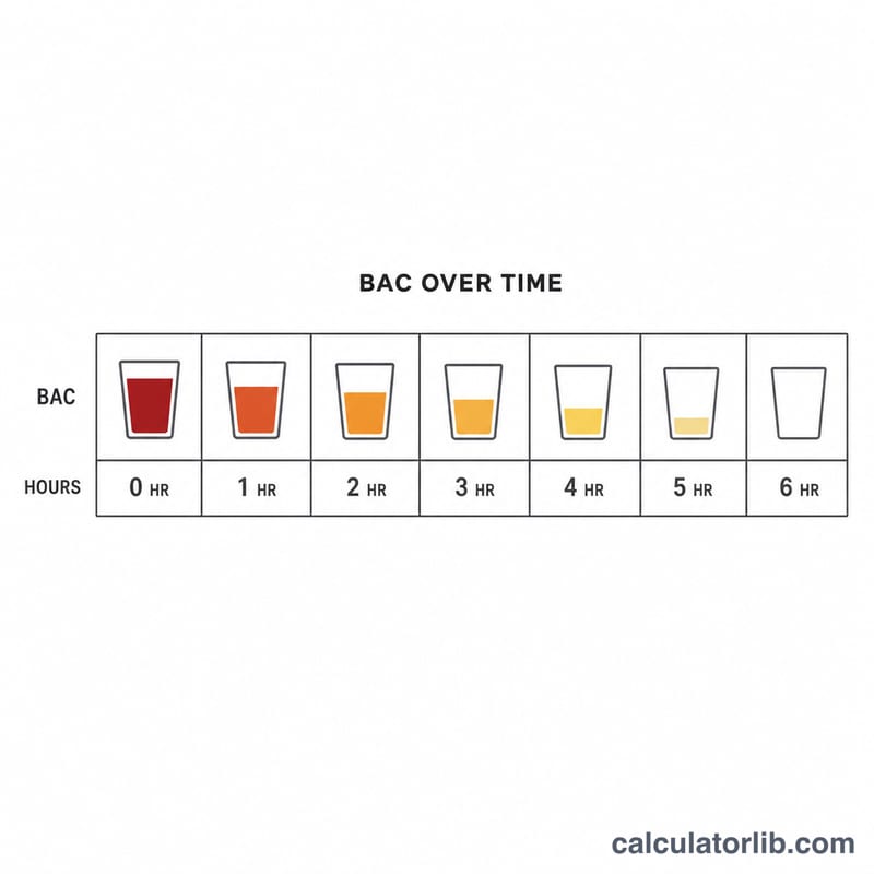 Step-by-step bar showing hours needed for BAC to drop to zero