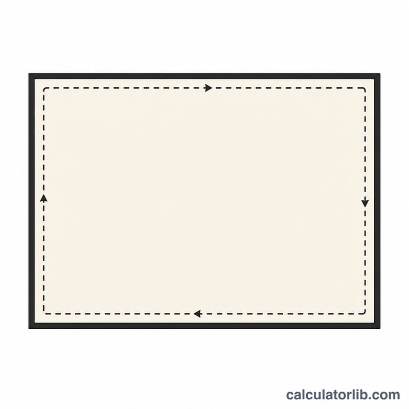 Top-down room outline showing wall perimeter to measure