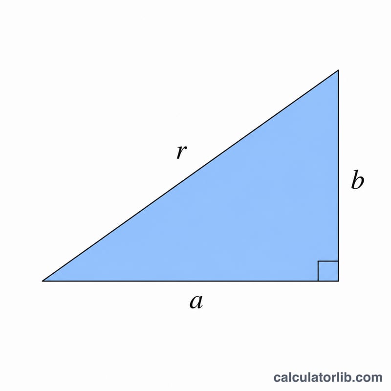 Right triangle showing legs a and b with hypotenuse equal to the modulus