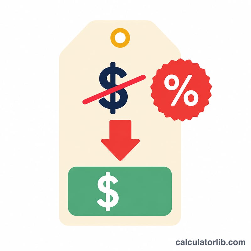 Price tag showing a percent-off discount reducing original price to a final price