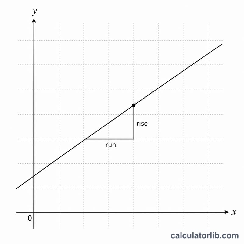 Coordinate plane illustrating a line passing through a given point with slope triangle showing rise over run