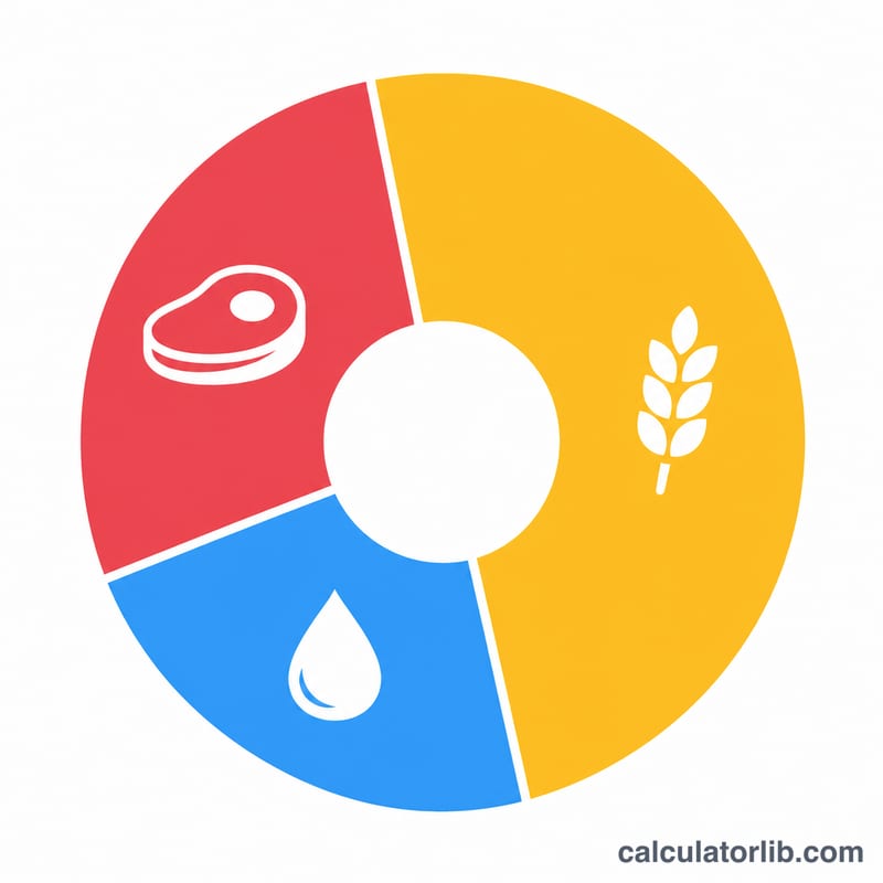 Pie chart of bulking macros split into protein, carbs and fat