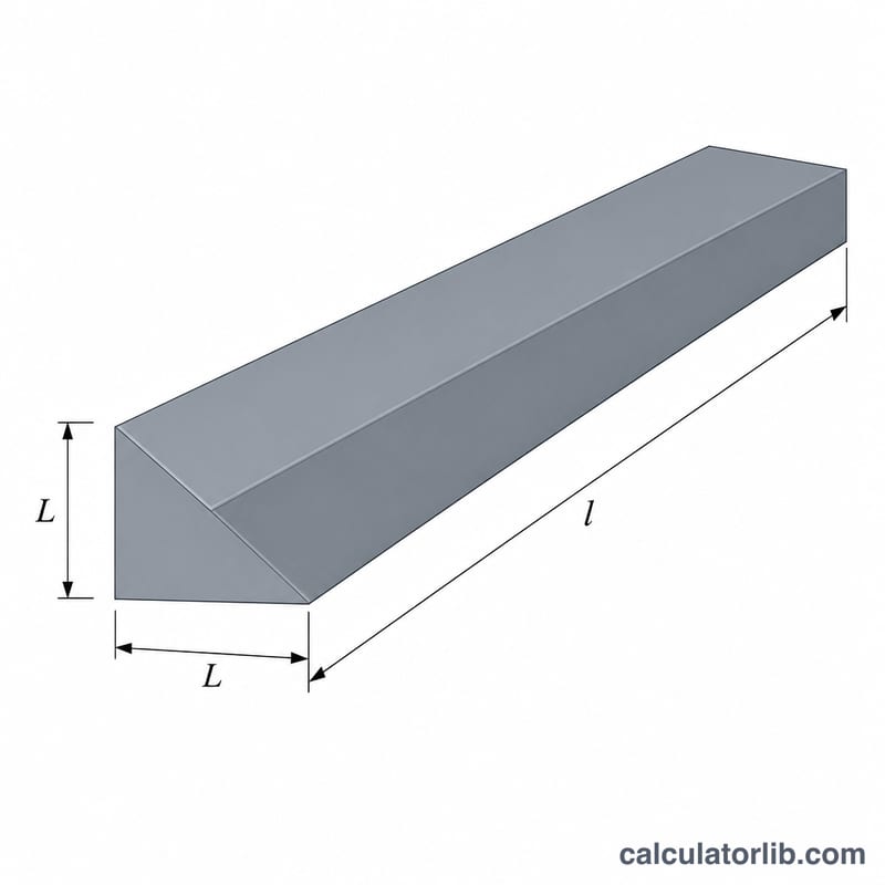 Diagram showing the triangular weld cross-sectional area extruded along the weld length to form the deposited weld volume
