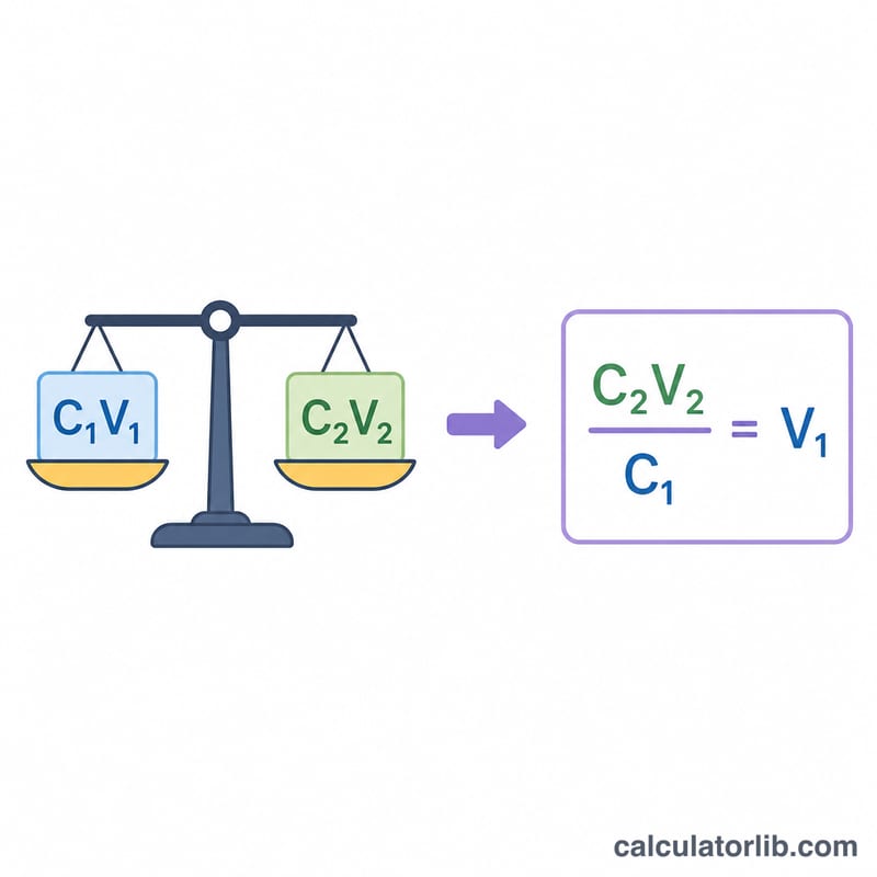 Dilution formula rearranged to solve for V1