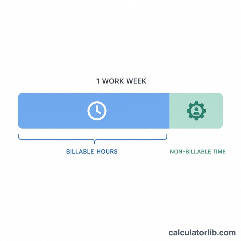 Bar showing a work week divided into billable and non-billable hours