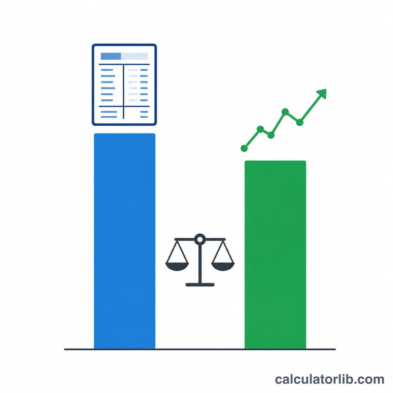 Flat illustration comparing book value per share with market price per share