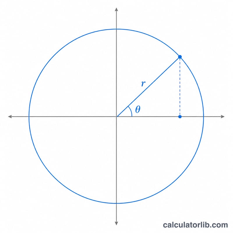 Unit circle and ellipse showing amplitude angle and the delta amplitude relationship for dn