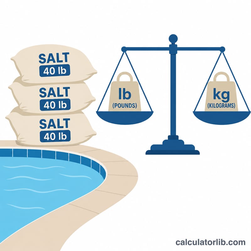 Salt bags shown with pounds and kilograms equivalence