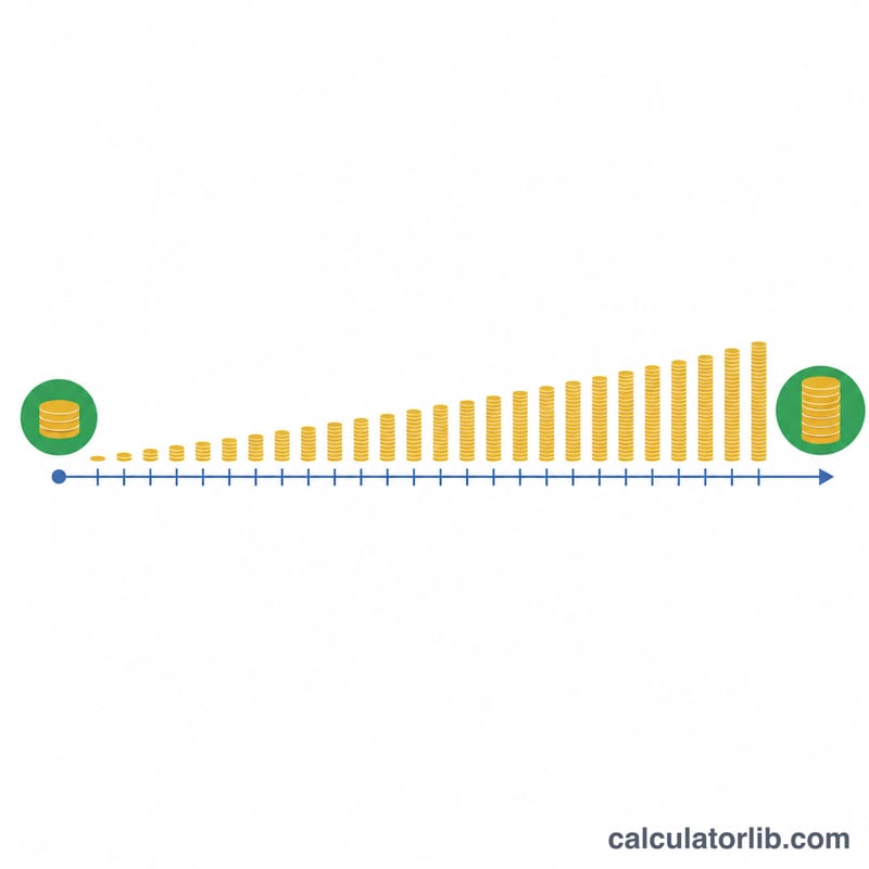 Billing cycle timeline showing daily interest accruing on a balance to a total at cycle end