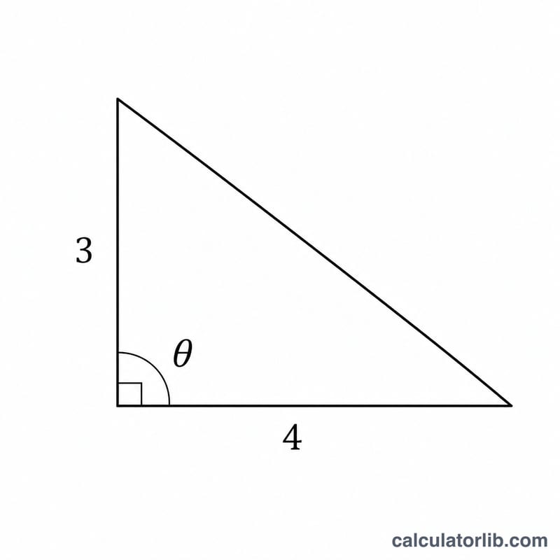 Right triangle worked example with numeric side lengths