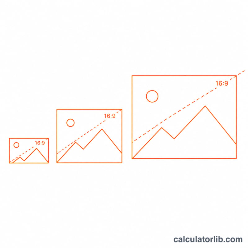 Three differently sized rectangles sharing the same aspect ratio with a common diagonal