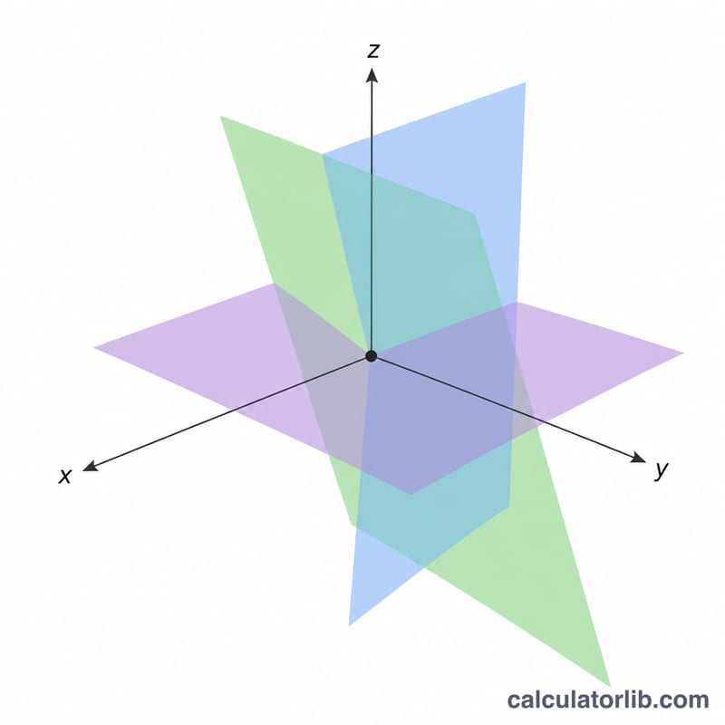 Three planes in 3D intersecting at a single point