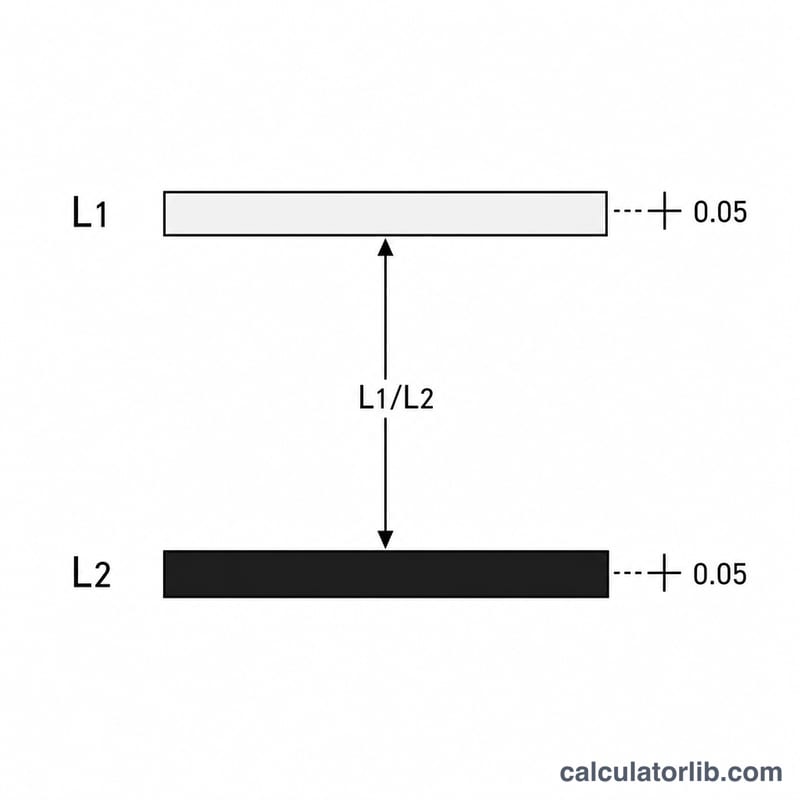 Diagram of contrast ratio formula using two luminance levels