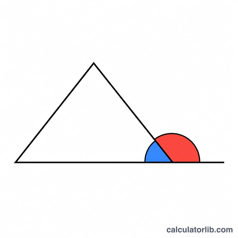 Triangle with one side extended showing interior angle and its supplementary exterior angle