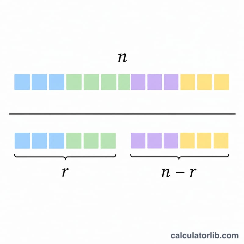 Binomial coefficient formula broken into factorial parts