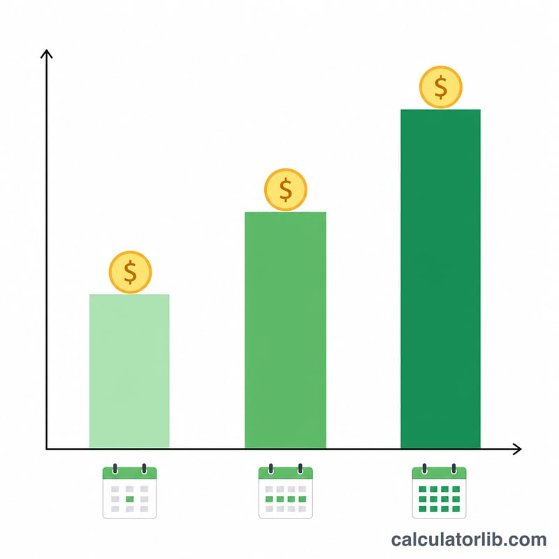 Bar chart comparing daily, monthly, and yearly ad revenue earnings