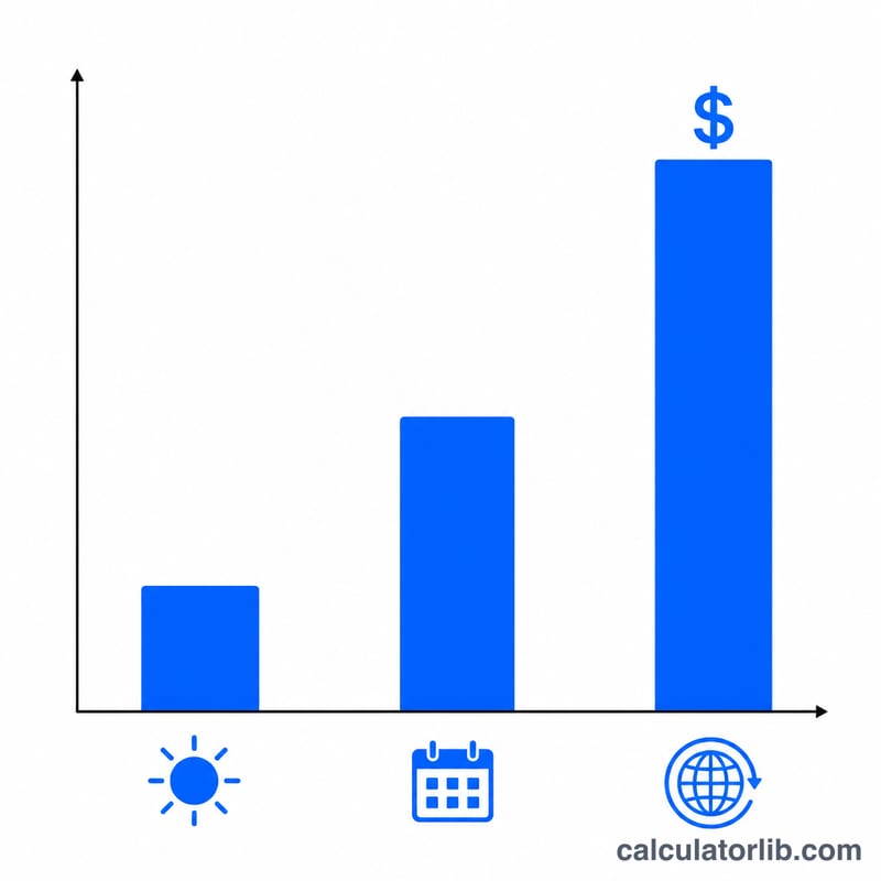 Bar chart of daily, monthly and yearly appliance running cost