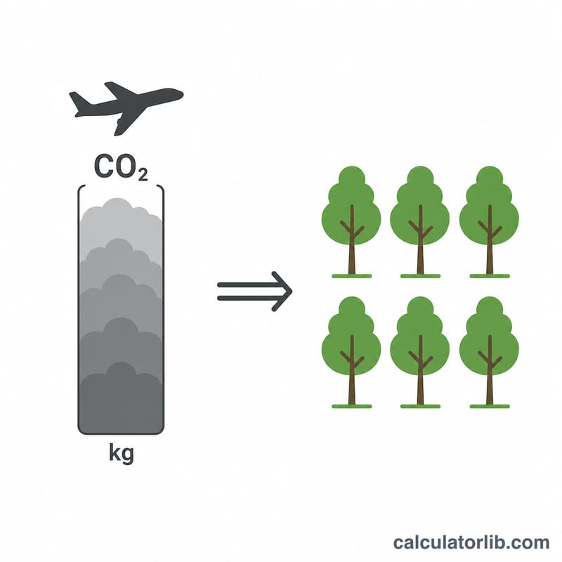Lượng khí thải CO2 của chuyến bay so với số cây cần để bù đắp