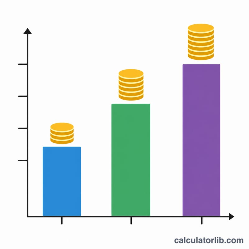 Toplam, aylık ve yıllık depolama maliyetlerini karşılaştıran çubuk grafik