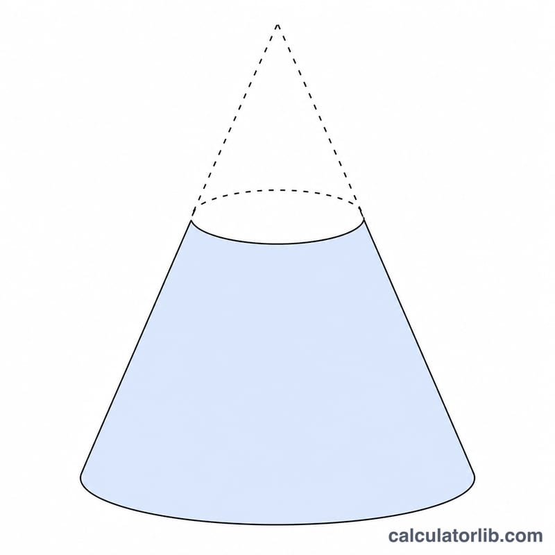 Frustum formed by removing a small cone from a larger cone