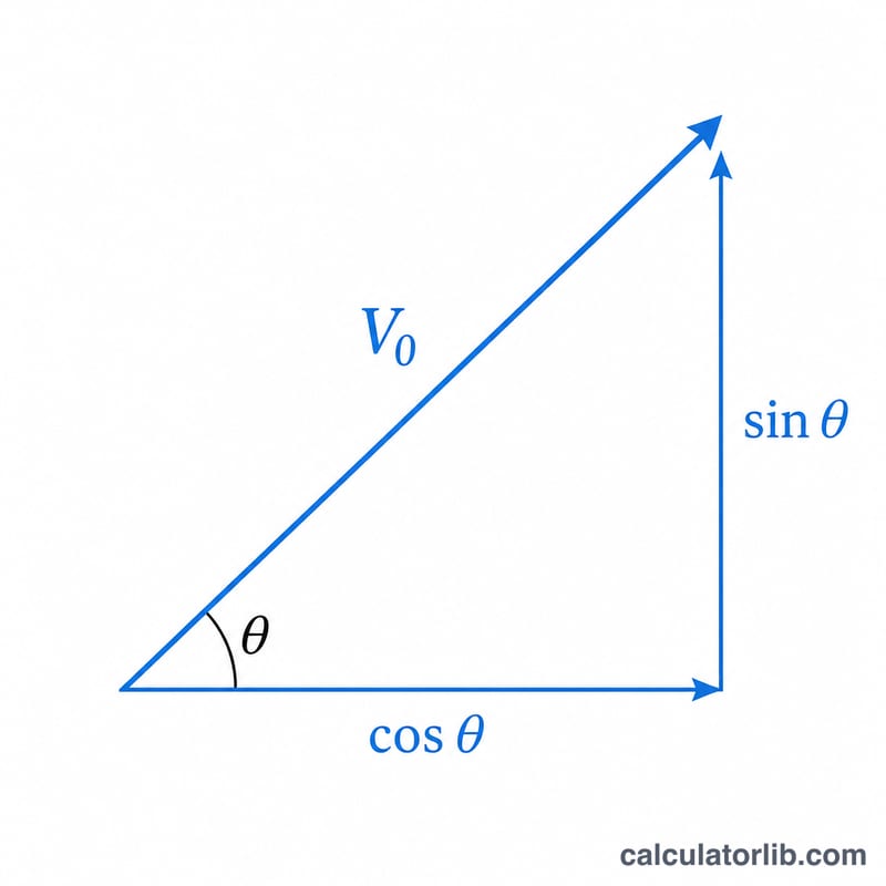 Decomposition of launch velocity into horizontal and vertical components