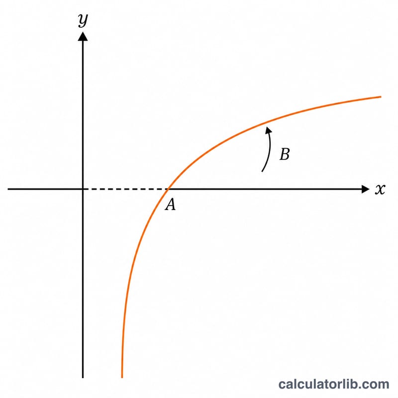 Diagram showing intercept A and slope coefficient B on a logarithmic curve