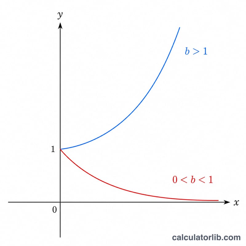 Two exponential curves showing growth and decay shapes