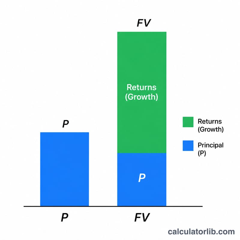 Stacked bar comparing original principal to total returns at maturity