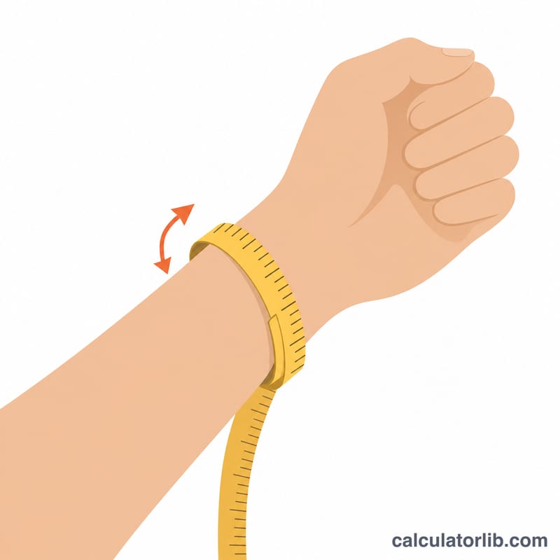 Measuring tape wrapped around a wrist to find circumference