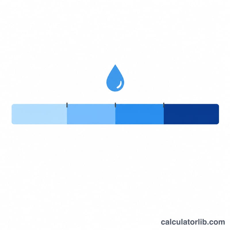 Horizontal scale bar divided into four colored hardness bands from soft to very hard
