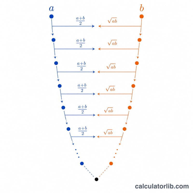 Two sequences converging to a common limit via arithmetic and geometric means