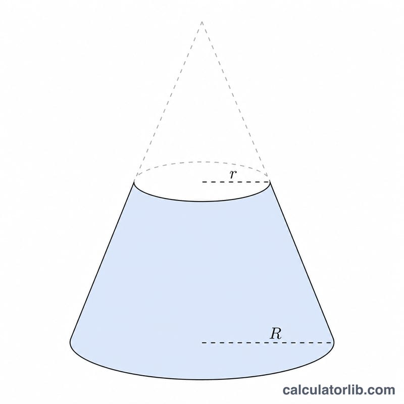 Full cone with the smaller top cone removed to form a frustum